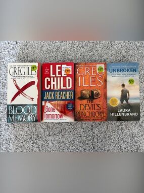 Paperback Book Lot - Mixed Titles (Red, Orange, White, Blue)